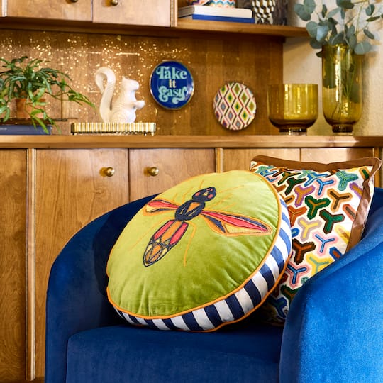 Jonathan Adler x Michaels 18" Geometric Beaded Embroidered Pillow by Ashland®